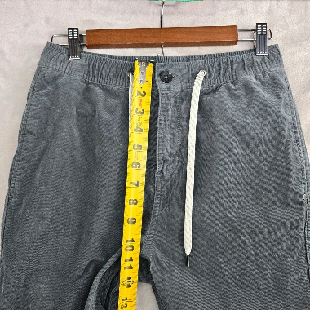 Vuori Mens Corduroy Pants Size Small Elastic Waist Casual‎ Drawstring Gray